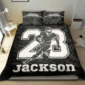Ohaprints-Quilt-Bed-Set-Pillowcase-Football-Black-Camo-Player-Fan-Unique-Gift-Custom-Personalized-Name-Number-Blanket-Bedspread-Bedding-1606-Double (70'' x 80'')