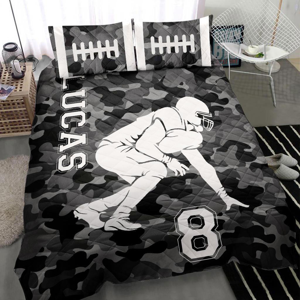 Ohaprints-Quilt-Bed-Set-Pillowcase-Football-Lineman-Player-Fan-Gift--Black-Camo-Custom-Personalized-Name-Number-Blanket-Bedspread-Bedding-2191-Throw (55'' x 60'')