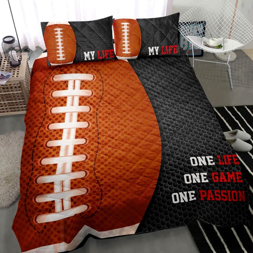 Ohaprints-Quilt-Bed-Set-Pillowcase-America-Football-Ball-Life-Pasion-Player-Fan-Gift-Idea-Black-Blanket-Bedspread-Bedding-2785-Throw (55'' x 60'')