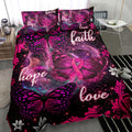Ohaprints-Quilt-Bed-Set-Pillowcase-Breast-Cancer-Awareness-Faith-Hope-Love-Butterfly-Pink-Flower-Bc-Blanket-Bedspread-Bedding-1607-Throw (55'' x 60'')