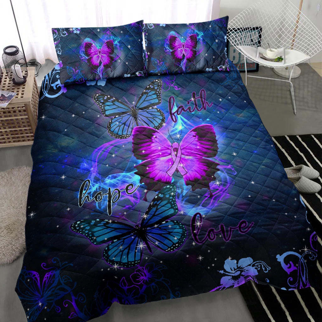Ohaprints-Quilt-Bed-Set-Pillowcase-Cystic-Fibrosis-Awareness-Butterfly-Faith-Hope-Love-Blue-Unique-Gift-Blanket-Bedspread-Bedding-2195-Throw (55'' x 60'')