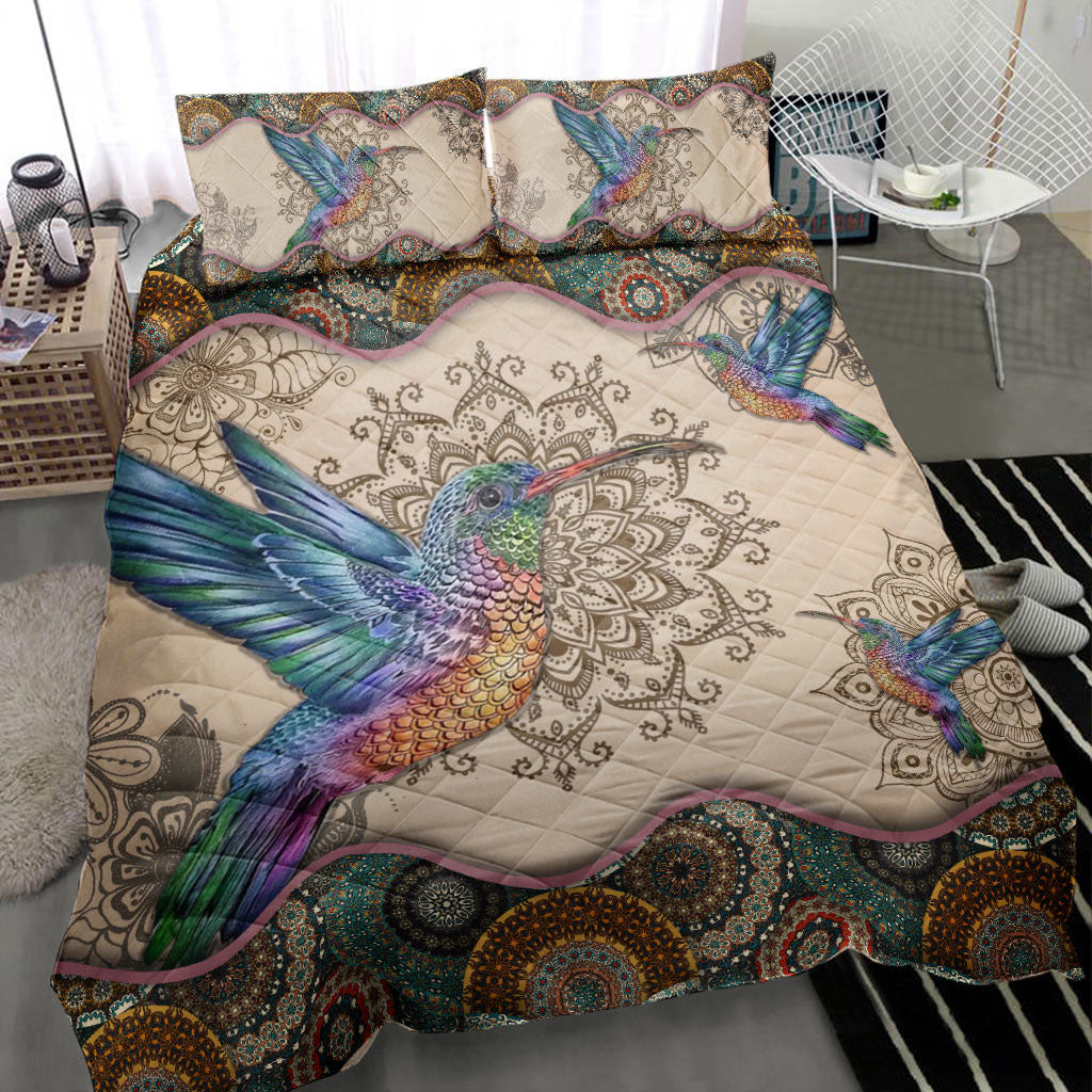 Ohaprints-Quilt-Bed-Set-Pillowcase-Hummingbird-Mandala-Vintage-Animal-Lover-For-All-Season-Unique-Gift-Idea-Blanket-Bedspread-Bedding-1030-Throw (55'' x 60'')