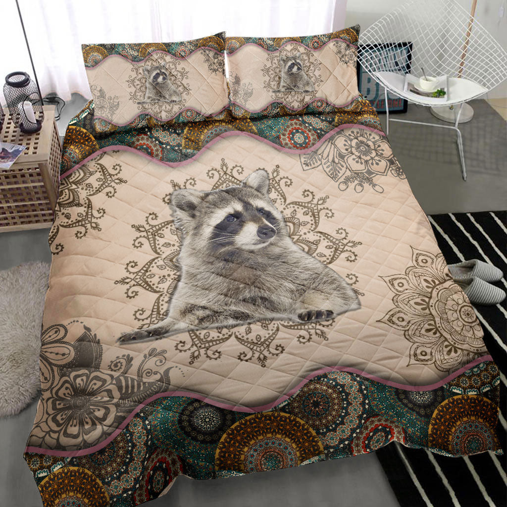 Ohaprints-Quilt-Bed-Set-Pillowcase-Raccoon-Mandala-Vintage-Wild-Animal-Lover-For-All-Season-Unique-Gift-Idea-Blanket-Bedspread-Bedding-1611-Throw (55'' x 60'')