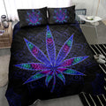 Ohaprints-Quilt-Bed-Set-Pillowcase-Blue-Leaf-Mandala-Unique-Gift-Idea-Black-Blanket-Bedspread-Bedding-1612-Throw (55'' x 60'')