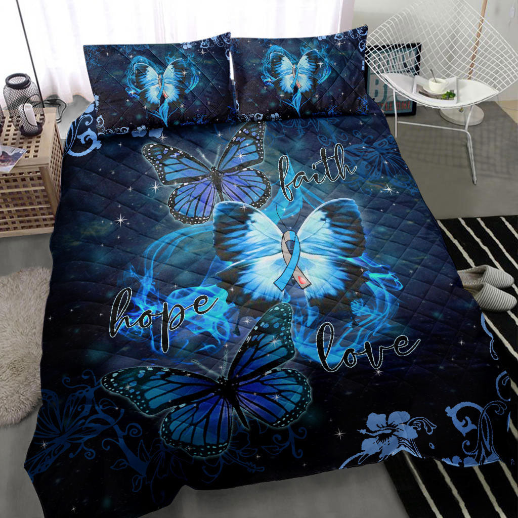 Ohaprints-Quilt-Bed-Set-Pillowcase-Diabetes-Awareness-Butterfly-Faith-Hope-Love-Blue-Ribbon-Unique-Gift-Blanket-Bedspread-Bedding-2791-Throw (55'' x 60'')