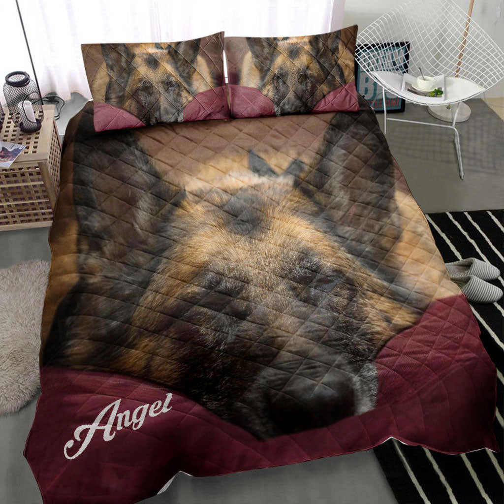 Ohaprints-Quilt-Bed-Set-Pillowcase-German-Shepherd-Animal-Pet-Dog-Lover-Gift-Idea-Custom-Personalized-Name-Blanket-Bedspread-Bedding-2792-Throw (55'' x 60'')