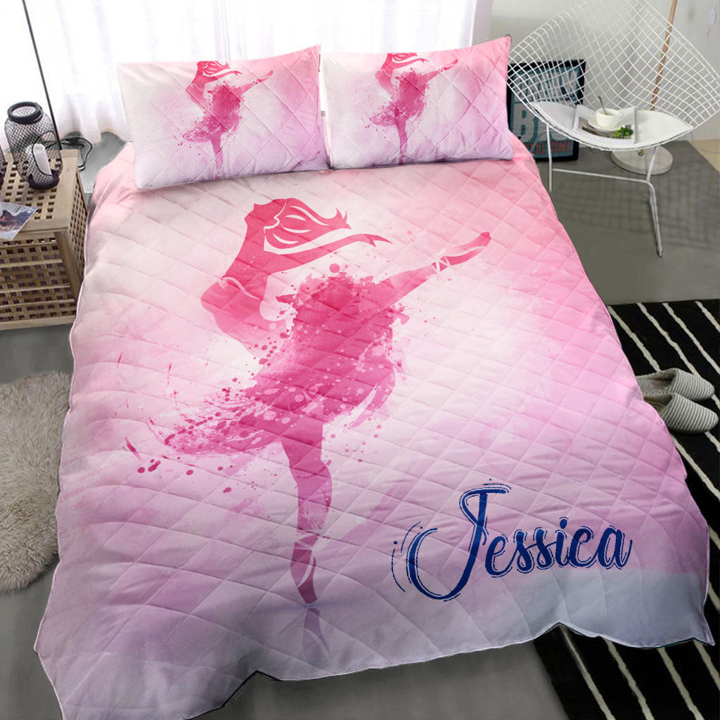 Ohaprints-Quilt-Bed-Set-Pillowcase-Ballet-Dancer-Girl-Princess-Pinky-Pink-Dancing-Lover-Custom-Personalized-Name-Blanket-Bedspread-Bedding-1614-Throw (55'' x 60'')