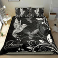 Ohaprints-Quilt-Bed-Set-Pillowcase-Balck-White-Hummingbird-Flower-Unique-Gift-Idea-Custom-Personalized-Name-Blanket-Bedspread-Bedding-2795-Throw (55'' x 60'')