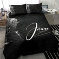 Ohaprints-Quilt-Bed-Set-Pillowcase-Acoustic-Guitar-Guitarist-Music-Theme-Gift-Idea-Black-Custom-Personalized-Name-Blanket-Bedspread-Bedding-3061-Throw (55'' x 60'')