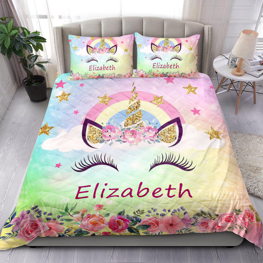 Ohaprints-Quilt-Bed-Set-Pillowcase-Unicorn-Girl-Unique-Gift-Idea-For-Baby-Girl-Birthday-Custom-Personalized-Name-Blanket-Bedspread-Bedding-1620-Throw (55'' x 60'')