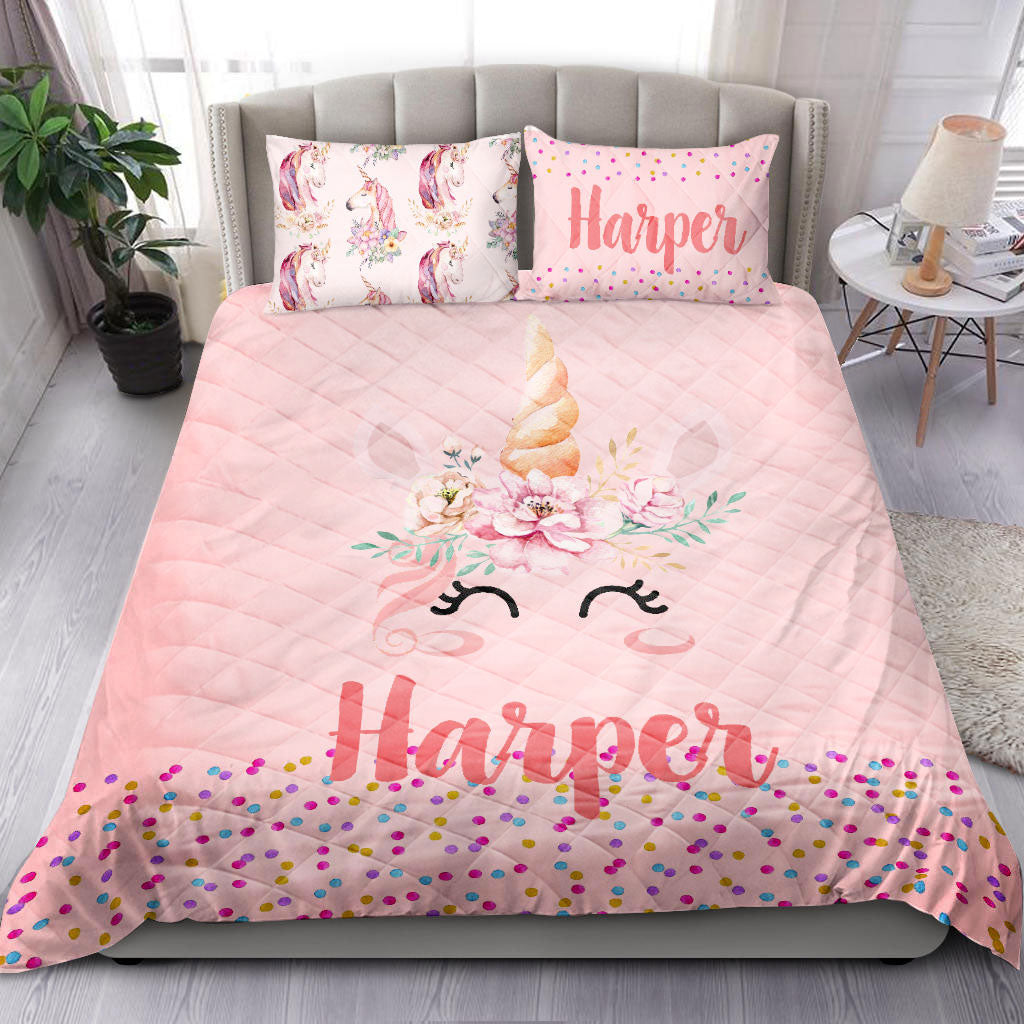 Ohaprints-Quilt-Bed-Set-Pillowcase-Unicorn-Girl-Unique-Gift-Idea-Baby-Girl-Pink-Birthday-Blanket-Bedspread-Bedding-2205-Throw (55'' x 60'')