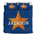 Ohaprints-Quilt-Bed-Set-Pillowcase-Baseball-Orange-Star-Player-Fan-Gift-Idea-Blue-Custom-Personalized-Name-Blanket-Bedspread-Bedding-2801-Double (70'' x 80'')