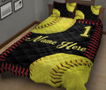 Ohaprints-Quilt-Bed-Set-Pillowcase-Softball-Ball-Pattern-Sports-Lover-Fan-Gift-Custom-Personalized-Name-Number-Blanket-Bedspread-Bedding-2962-King (90'' x 100'')