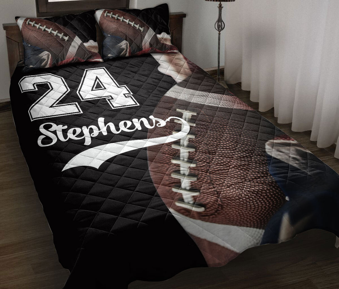 Ohaprints-Quilt-Bed-Set-Pillowcase-American-Football-Balls-Us-Flag-Sport-Lovers-Fan-Gift-Custom-Personalized-Name-Number-Blanket-Bedspread-Bedding-2964-Throw (55'' x 60'')