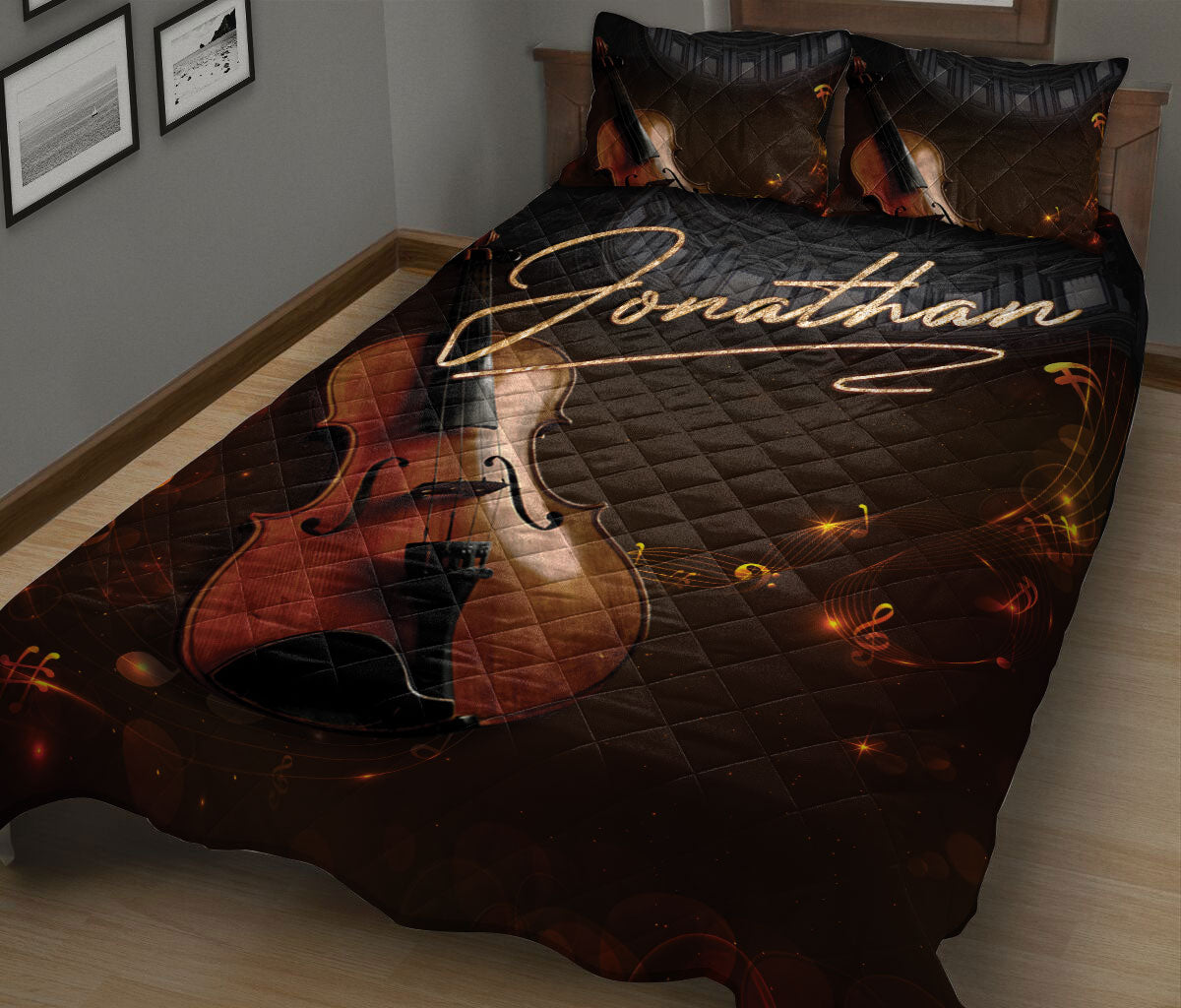 Ohaprints-Quilt-Bed-Set-Pillowcase-Violin-This-Is-My-Favorite-Gift-For-Violin-Lover-Custom-Personalized-Name-Blanket-Bedspread-Bedding-3026-King (90'' x 100'')