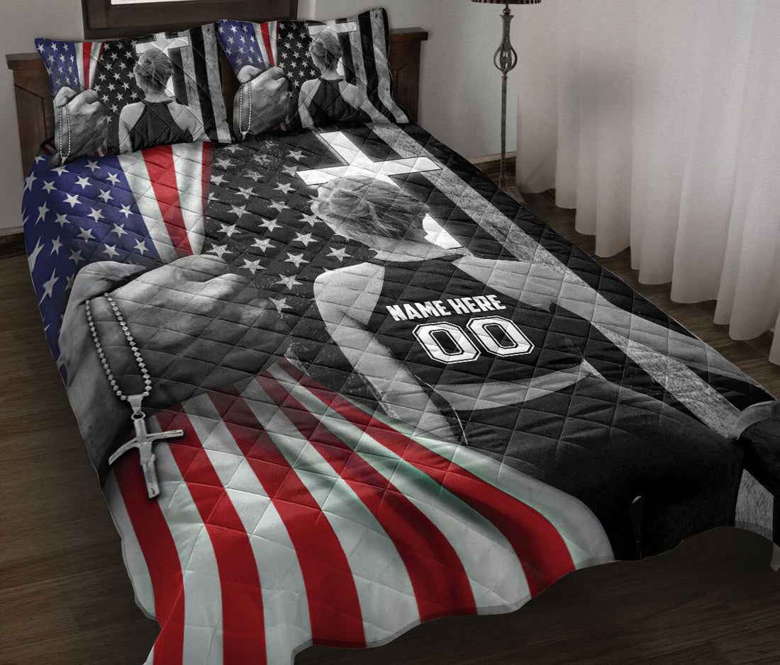 Ohaprints-Quilt-Bed-Set-Pillowcase-Volleyball-Player-Christian-Us-Flag-Custom-Personalized-Name-Number-Blanket-Bedspread-Bedding-3418-Throw (55'' x 60'')