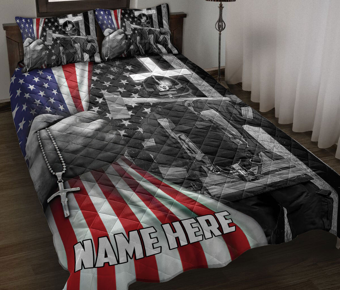 Ohaprints-Quilt-Bed-Set-Pillowcase-Firefighter-Fireman-Christian-Custom-Personalized-Name-Number-Blanket-Bedspread-Bedding-3742-Throw (55'' x 60'')