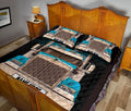 Ohaprints-Quilt-Bed-Set-Pillowcase-Turquoise-Trucker-Truck-Driver-Unique-Gift-Custom-Personalized-Name-Blanket-Bedspread-Bedding-3475-King (90'' x 100'')