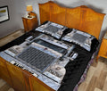 Ohaprints-Quilt-Bed-Set-Pillowcase-Grey-Trucker-Truck-Driver-Unique-Gift-Custom-Personalized-Name-Blanket-Bedspread-Bedding-3478-King (90'' x 100'')