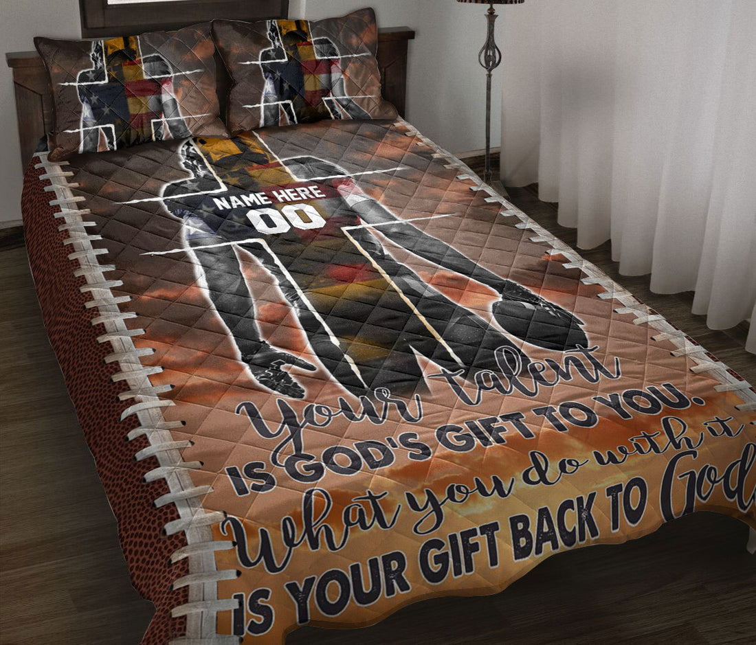 Ohaprints-Quilt-Bed-Set-Pillowcase-Football-Your-Talent-Is-God'S-Gift-To-You-Custom-Personalized-Name-Number-Blanket-Bedspread-Bedding-3127-Throw (55'' x 60'')