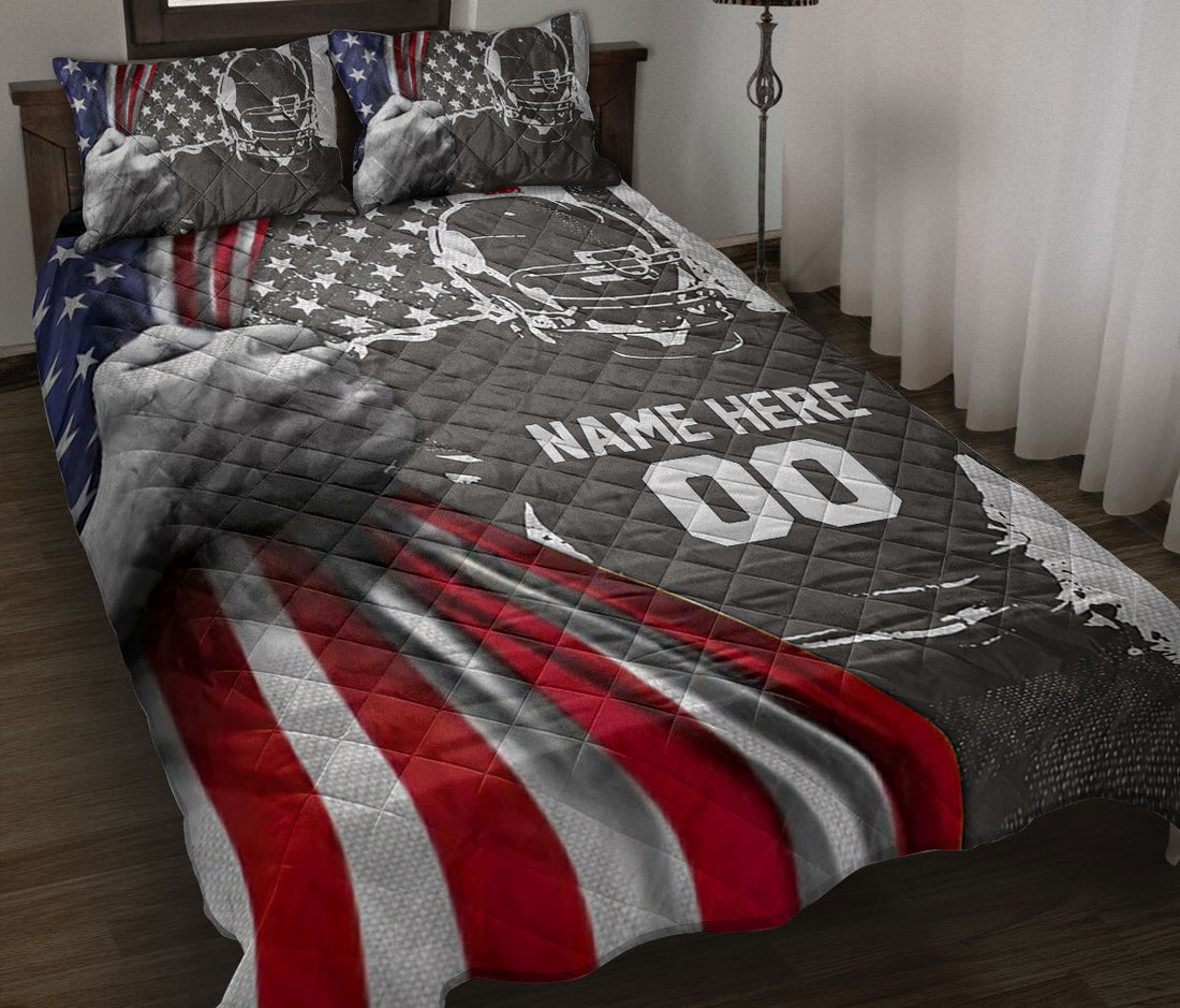 Ohaprints-Quilt-Bed-Set-Pillowcase-Football-Player-American-Us-Flag-Patriotic-Custom-Personalized-Name-Number-Blanket-Bedspread-Bedding-3129-Throw (55'' x 60'')