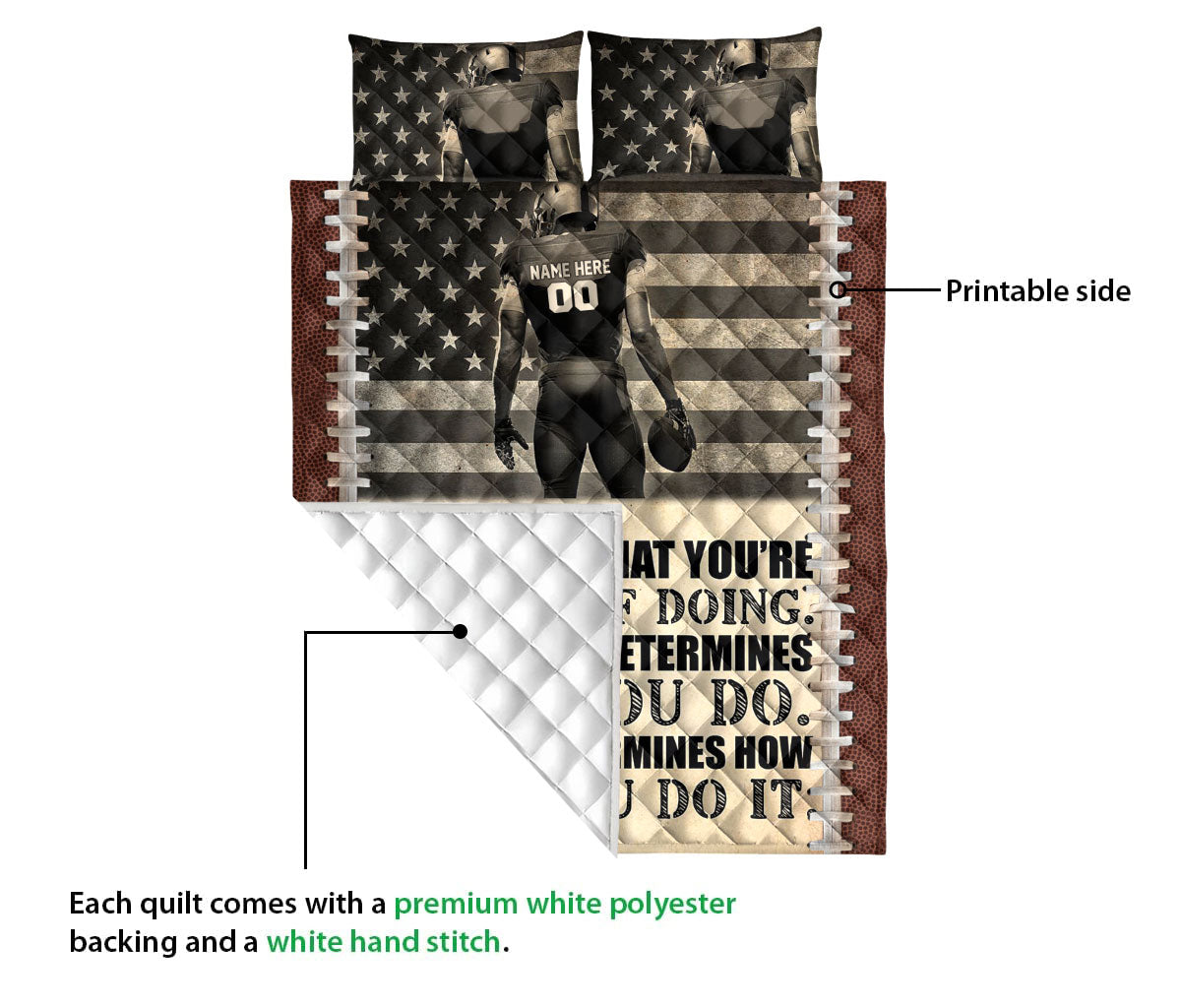 Ohaprints-Quilt-Bed-Set-Pillowcase-Football-Ability-Is-What-You'Re-Capable-Custom-Personalized-Name-Number-Blanket-Bedspread-Bedding-3130-Queen (80'' x 90'')