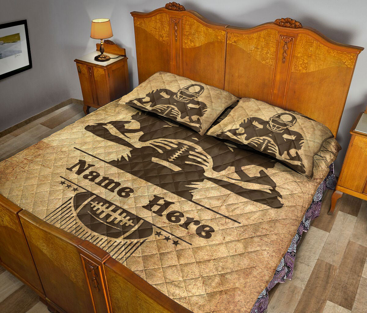 Ohaprints-Quilt-Bed-Set-Pillowcase-American-Football-Player-Sport-Lover-Fan-Unique-Gift-Custom-Personalized-Name-Blanket-Bedspread-Bedding-2966-Queen (80'' x 90'')