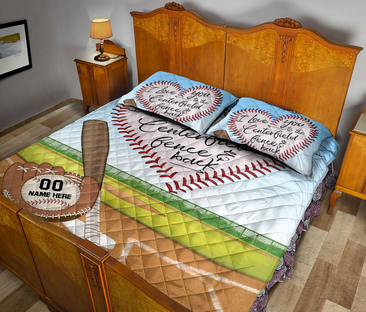 Ohaprints-Quilt-Bed-Set-Pillowcase-Baseball-I-Love-You-To-The-Centerfield-Fence-And-Back-Custom-Personalized-Name-Blanket-Bedspread-Bedding-795-Queen (80'' x 90'')