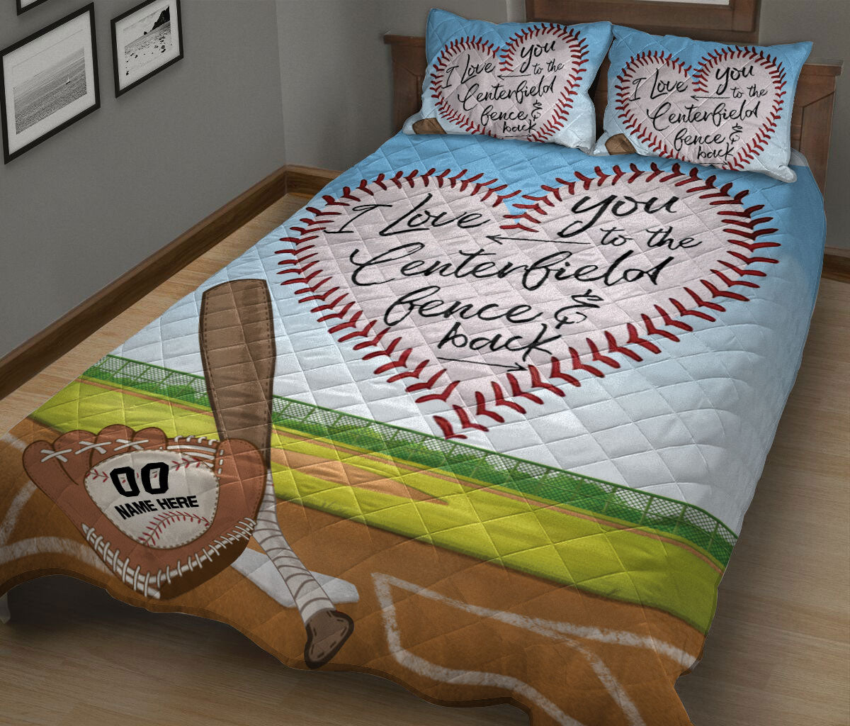 Ohaprints-Quilt-Bed-Set-Pillowcase-Baseball-I-Love-You-To-The-Centerfield-Fence-And-Back-Custom-Personalized-Name-Blanket-Bedspread-Bedding-795-King (90'' x 100'')