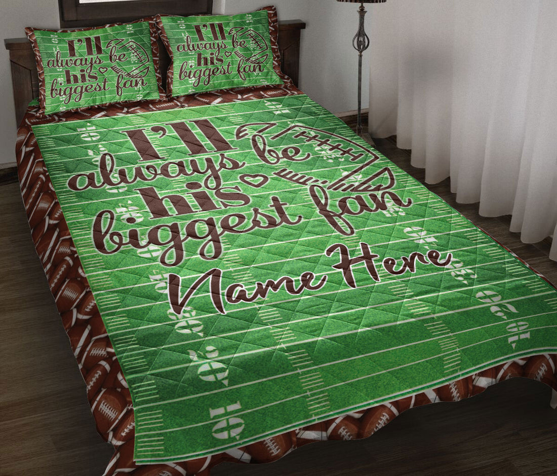Ohaprints-Quilt-Bed-Set-Pillowcase-American-Football-I'Ll-Always-Be-His-Biggest-Fan-Custom-Personalized-Name-Blanket-Bedspread-Bedding-705-Throw (55'' x 60'')