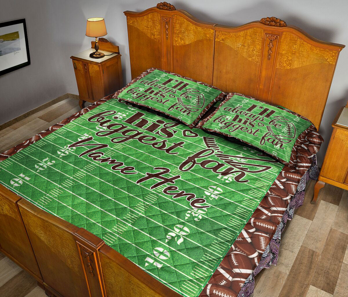 Ohaprints-Quilt-Bed-Set-Pillowcase-American-Football-I'Ll-Always-Be-His-Biggest-Fan-Custom-Personalized-Name-Blanket-Bedspread-Bedding-705-Queen (80'' x 90'')