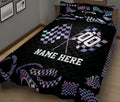 Ohaprints-Quilt-Bed-Set-Pillowcase-Racing-Racer-Checkered-Pattern-Unique-Gift-Custom-Personalized-Name-Number-Blanket-Bedspread-Bedding-743-King (90'' x 100'')
