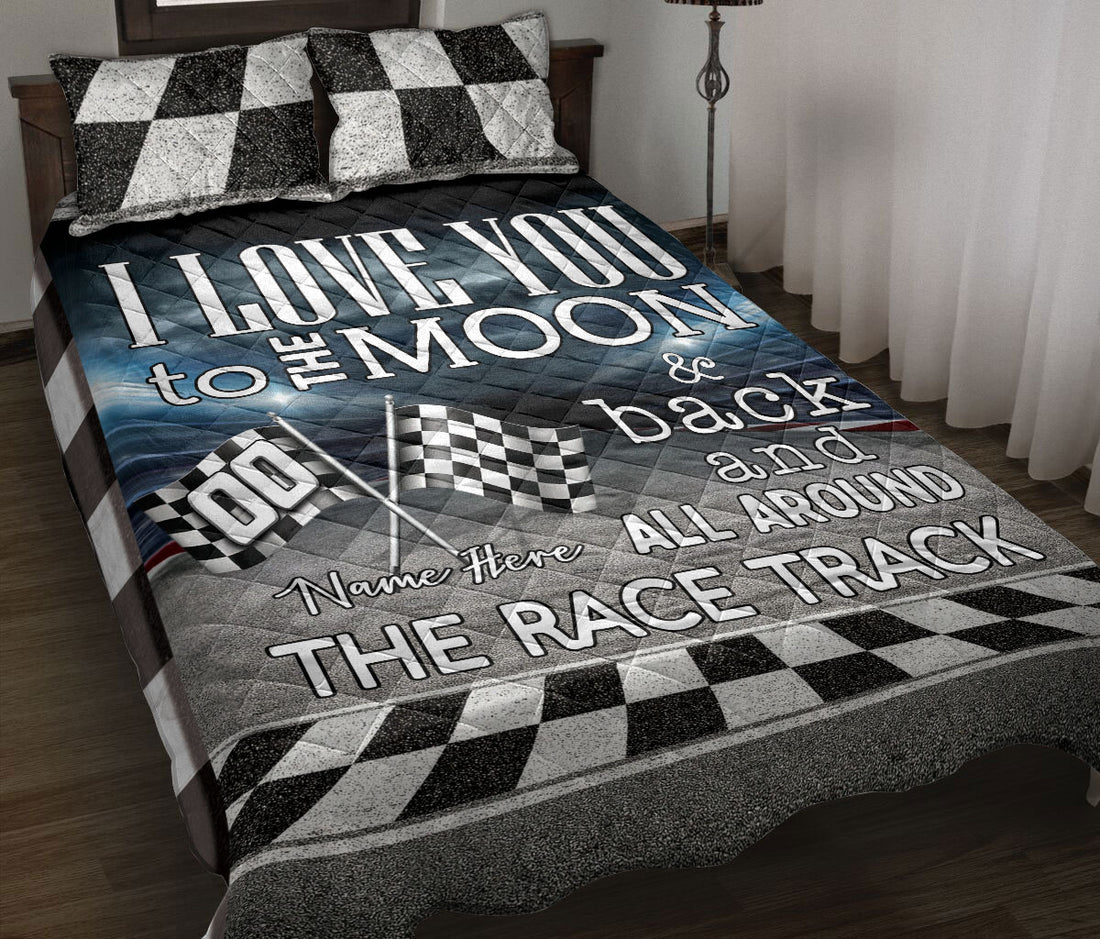 Ohaprints-Quilt-Bed-Set-Pillowcase-Racing-Love-You-To-The-Moon-&-Back-Unique-Gift-Custom-Personalized-Name-Number-Blanket-Bedspread-Bedding-1374-Throw (55'' x 60'')