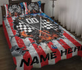 Ohaprints-Quilt-Bed-Set-Pillowcase-Racing-Racer-American-Flag-Crack-Pattern-Gift-Custom-Personalized-Name-Number-Blanket-Bedspread-Bedding-1283-Throw (55'' x 60'')