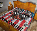 Ohaprints-Quilt-Bed-Set-Pillowcase-Racing-Racer-American-Flag-Crack-Pattern-Gift-Custom-Personalized-Name-Number-Blanket-Bedspread-Bedding-1283-Queen (80'' x 90'')