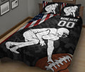 Ohaprints-Quilt-Bed-Set-Pillowcase-American-Football-Player-Us-Flag-Pattern-Custom-Personalized-Name-Number-Blanket-Bedspread-Bedding-46-King (90'' x 100'')