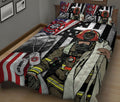 Ohaprints-Quilt-Bed-Set-Pillowcase-Proud-Firefighter-Fireman-American-Flag-Pattern-Gift-Custom-Personalized-Name-Blanket-Bedspread-Bedding-2968-King (90'' x 100'')