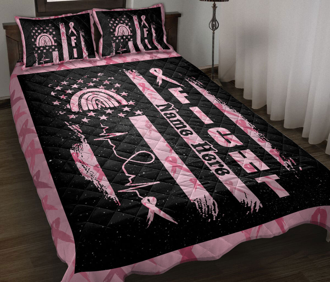 Ohaprints-Quilt-Bed-Set-Pillowcase-Breast-Cancer-Fight-Awareness-Get-Well-Soon-Gift-Custom-Personalized-Name-Blanket-Bedspread-Bedding-1373-Throw (55'' x 60'')