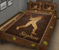 Ohaprints-Quilt-Bed-Set-Pillowcase-Softball-Player-Ball-Pattern-Sports-Unique-Gift-Custom-Personalized-Name-Blanket-Bedspread-Bedding-2553-King (90'' x 100'')