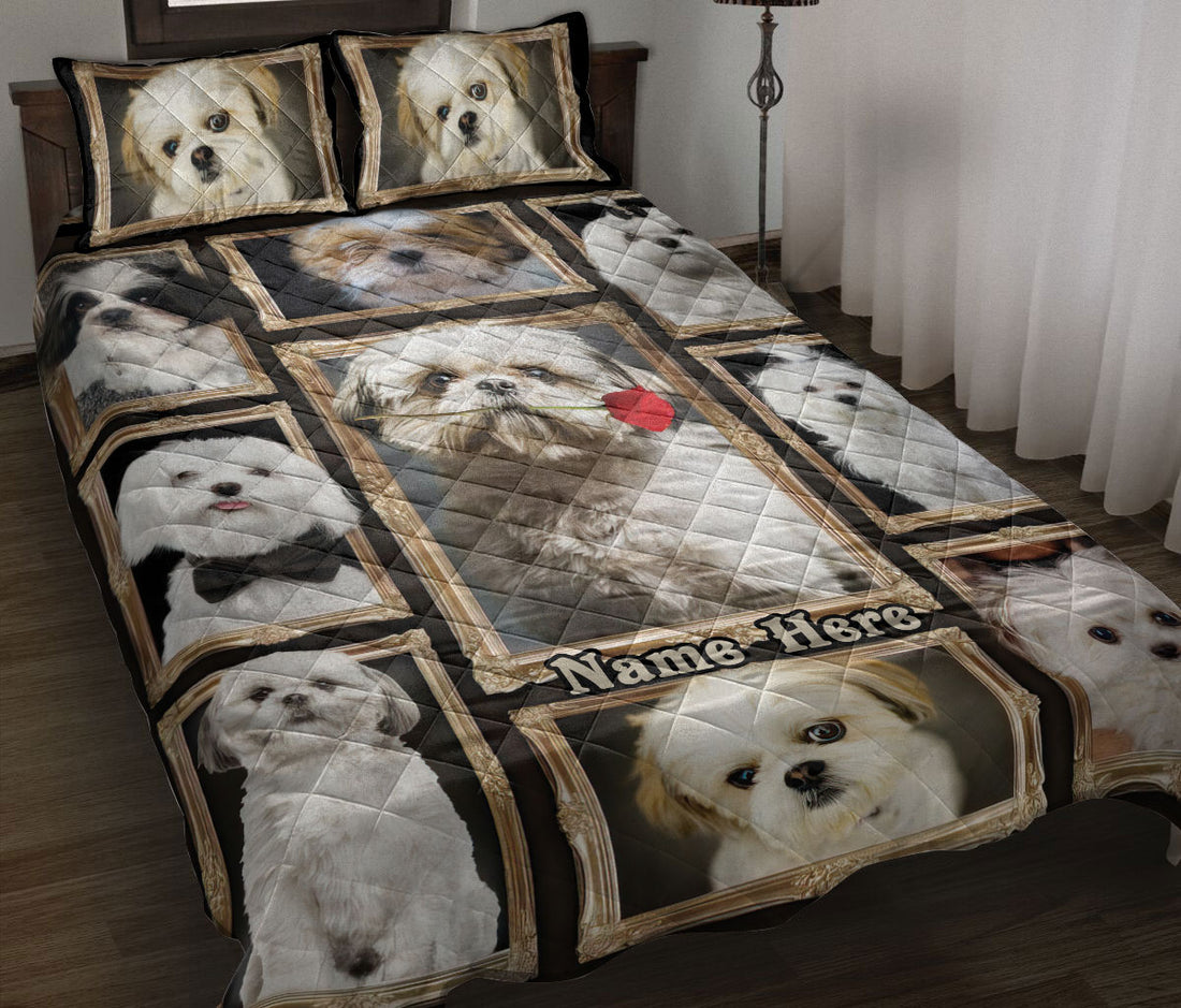 Ohaprints-Quilt-Bed-Set-Pillowcase-Shih-Tzu-Cute-Shitzu-Dog-Lovers-Unique-Gift-Custom-Personalized-Name-Blanket-Bedspread-Bedding-622-Throw (55'' x 60'')