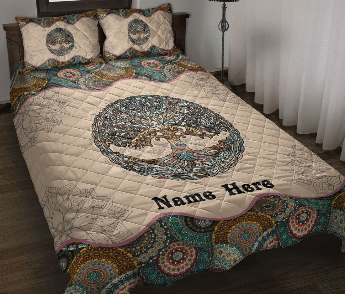 Ohaprints-Quilt-Bed-Set-Pillowcase-Tree-Of-Life-Mandala-Floral-Pattern-Unique-Gift-Custom-Personalized-Name-Blanket-Bedspread-Bedding-1214-Throw (55'' x 60'')