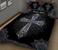 Ohaprints-Quilt-Bed-Set-Pillowcase-Jesus-Cross-Hologram-Mandala-Floral-Pattern-Gift-Custom-Personalized-Name-Blanket-Bedspread-Bedding-1872-King (90'' x 100'')