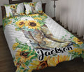 Ohaprints-Quilt-Bed-Set-Pillowcase-Cowboy-Cowgirl-Boots-Sunflower-Floral-Pattern-White-Custom-Personalized-Name-Blanket-Bedspread-Bedding-2958-Throw (55'' x 60'')