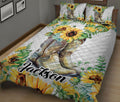 Ohaprints-Quilt-Bed-Set-Pillowcase-Cowboy-Cowgirl-Boots-Sunflower-Floral-Pattern-White-Custom-Personalized-Name-Blanket-Bedspread-Bedding-2958-King (90'' x 100'')