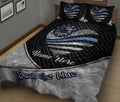 Ohaprints-Quilt-Bed-Set-Pillowcase-Police-Back-The-Blue-Thin-Blue-Line-Heart-Black-Custom-Personalized-Name-Blanket-Bedspread-Bedding-1293-King (90'' x 100'')