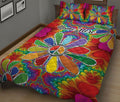 Ohaprints-Quilt-Bed-Set-Pillowcase-Hippie-Peace-Sign-Colorful-Daisy-Floral-Boho-Pattern-Custom-Personalized-Name-Blanket-Bedspread-Bedding-673-King (90'' x 100'')