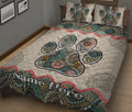 Ohaprints-Quilt-Bed-Set-Pillowcase-Dog-Cat-Paw-Mandala-Floral-Pattern-Gift-For-Pet-Lover-Custom-Personalized-Name-Blanket-Bedspread-Bedding-863-King (90'' x 100'')