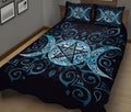 Ohaprints-Quilt-Bed-Set-Pillowcase-Wicca-Triple-Moon-Night-Witch-Witchcraft-Mystery-Blue-Pattern-Unique-Gift-Blanket-Bedspread-Bedding-2029-King (90'' x 100'')