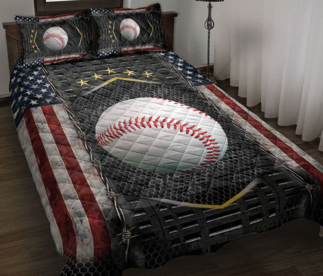 Ohaprints-Quilt-Bed-Set-Pillowcase-Baseball-American-Flag-Pattern-Unique-Gift-For-Baseball-Sports-Lover-Blanket-Bedspread-Bedding-1444-Throw (55'' x 60'')