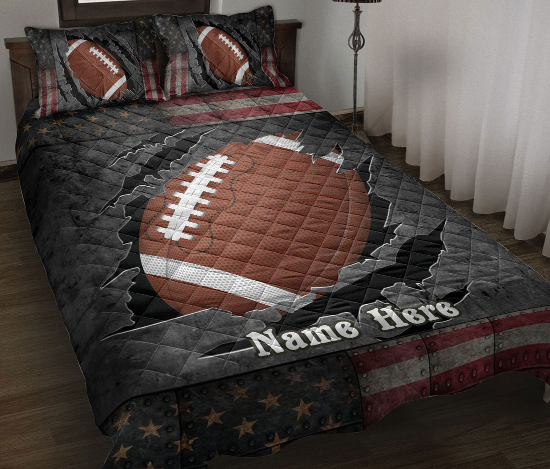 Ohaprints-Quilt-Bed-Set-Pillowcase-Football-Crack-American-Flag-Sports-Lover-Gift-Custom-Personalized-Name-Blanket-Bedspread-Bedding-1780-Throw (55'' x 60'')